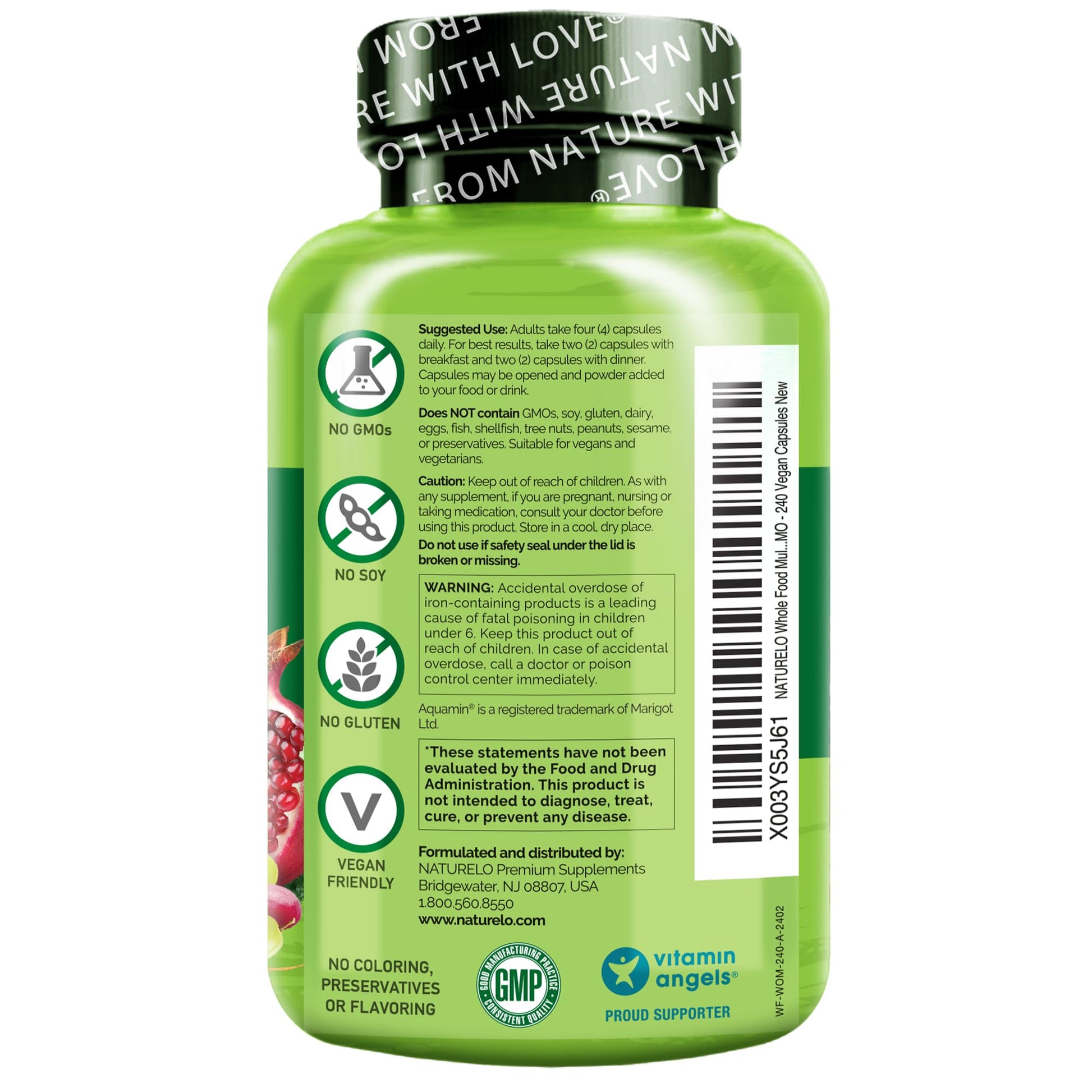 NATURELO Whole Food Multivitamin for Women - with Vitamins, Minerals, & Organic Extracts - Supplement for Energy and Heart Health - Maple Wellness Supplements