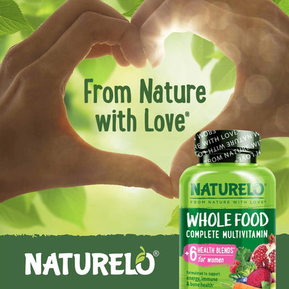 NATURELO Whole Food Multivitamin for Women - with Vitamins, Minerals, & Organic Extracts - Supplement for Energy and Heart Health - Maple Wellness Supplements