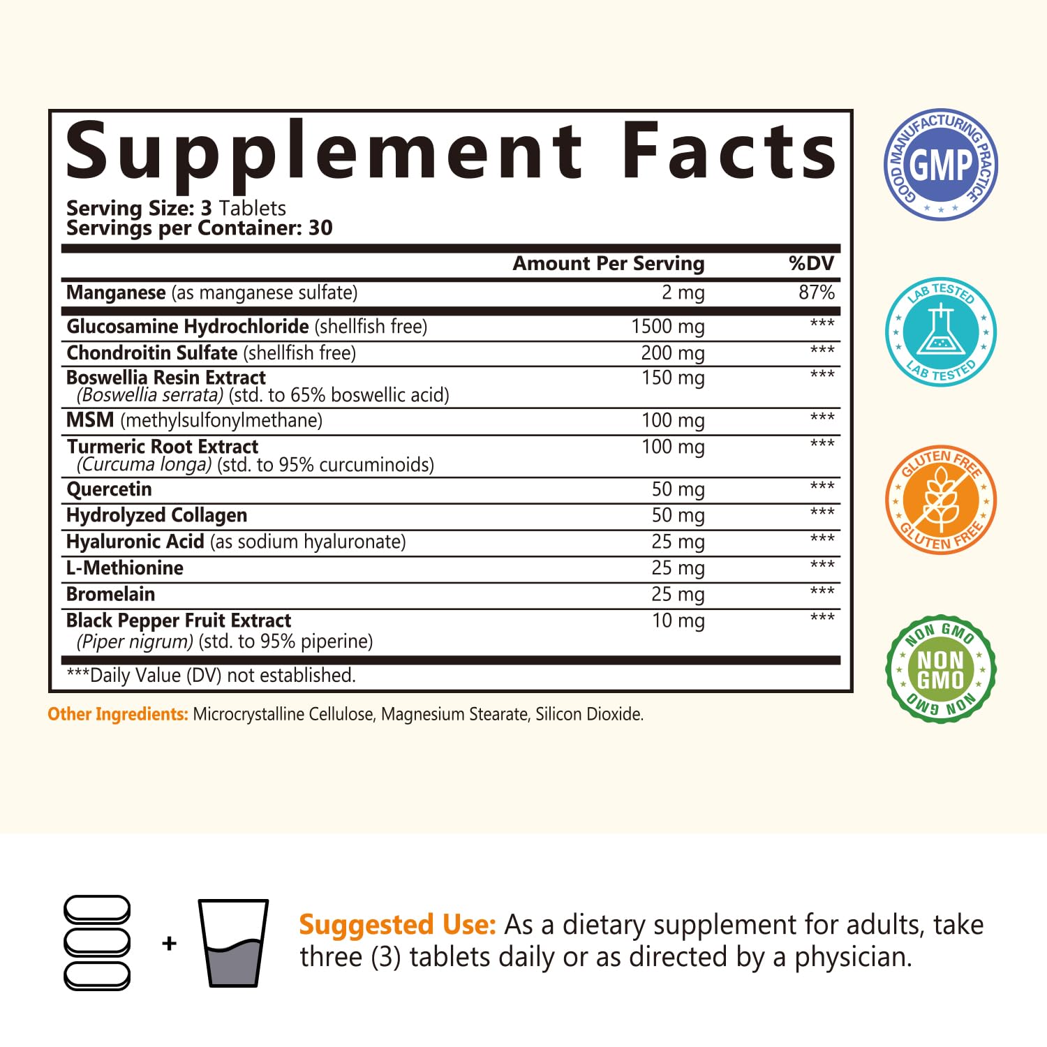 NatureMyst Glucosamine Chondroitin & MSM, Turmeric, Boswellia, Collagen, Hyaluronic - Maple Wellness Supplements