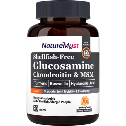 NatureMyst Glucosamine Chondroitin & MSM, Turmeric, Boswellia, Collagen, Hyaluronic - Maple Wellness Supplements