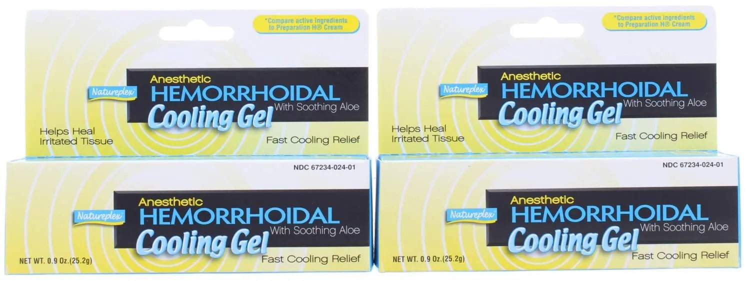 Natureplex Anesthetic Hemorrhoidal Cooling Gel 0.9 oz (2 Pack) – Witch Hazel & Phenylephrine, Soothing Aloe Formula for Temporary Itching, Burning & Swelling Relief - Made in USA - Maple Wellness Supplements