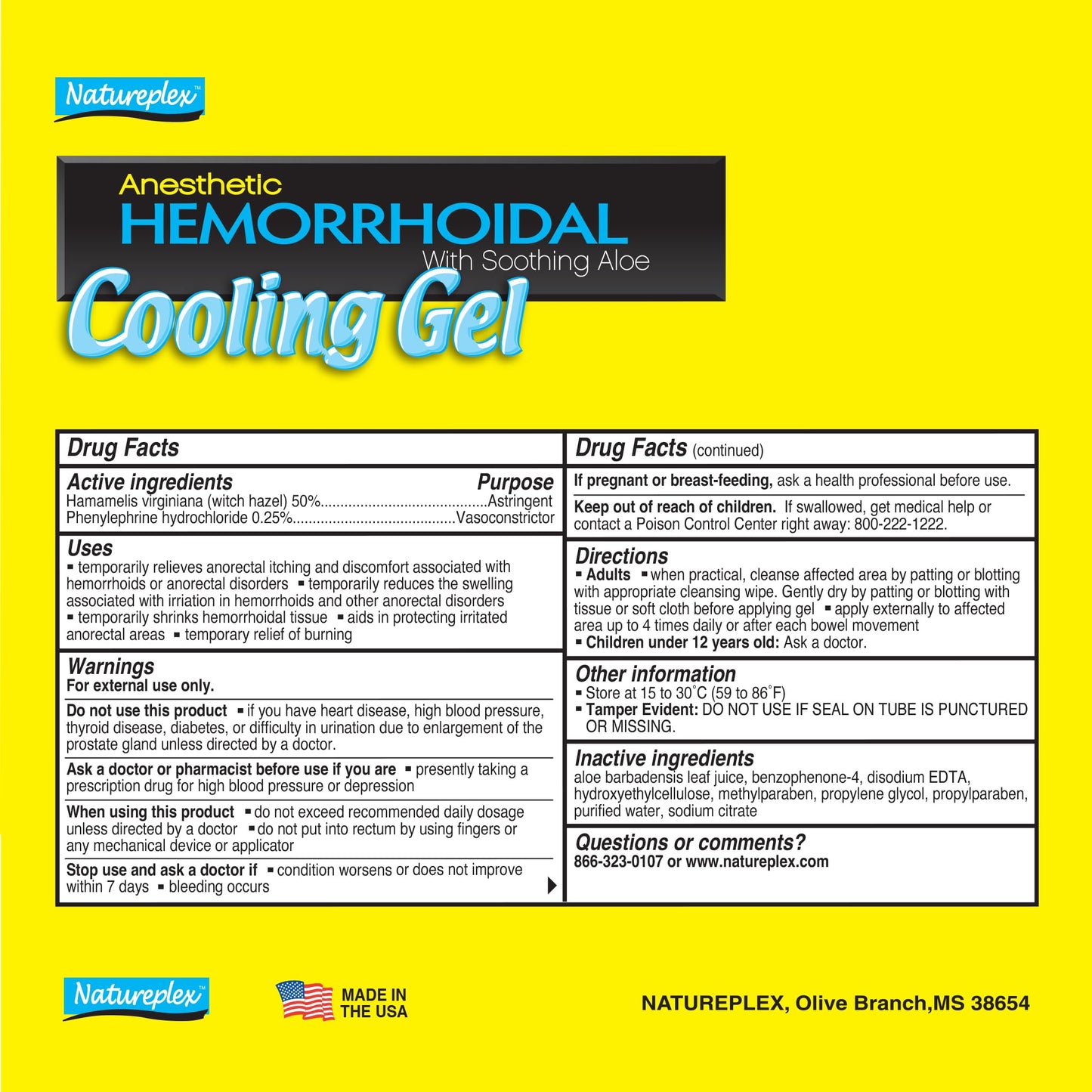 Natureplex Anesthetic Hemorrhoidal Cooling Gel with Soothing Aloe (6 Pack) - Maple Wellness Supplements