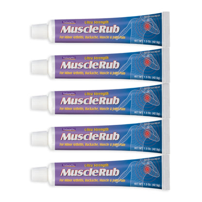 Natureplex Ultra Strength Muscle Rub Cream 1.5 oz (Pack of 5) – Menthol & Methyl Salicylate, Fast-Penetrating, Long-Lasting Relief for Muscle & Joint Discomfort (Minor Aches, Backache, Strains) - Maple Wellness Supplements