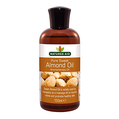 Natures Aid Almond Oil, Pure, Sweet Almond Oil, Massage Oil, Suited to Dry, Sensitive Skin - Maple Wellness Supplements