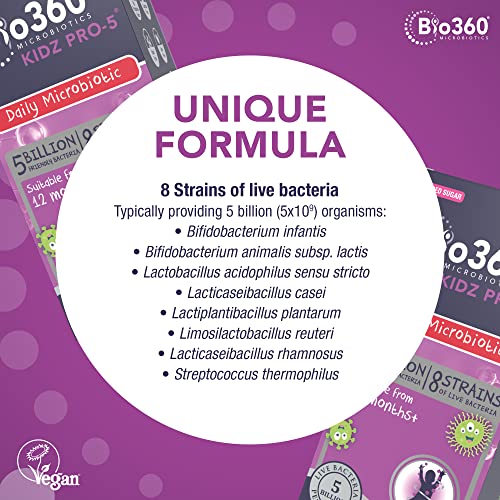 Natures Aid Bio360 Kidz Pro-5 (5 Billion Bacteria) from Natures Aid, Children's Microbiotic - Maple Wellness Supplements
