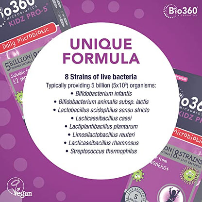Natures Aid Bio360 Kidz Pro-5 (5 Billion Bacteria) from Natures Aid, Children's Microbiotic - Maple Wellness Supplements