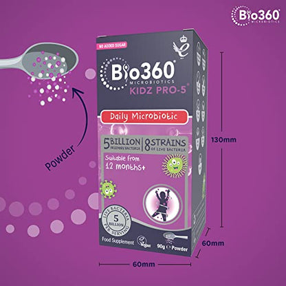 Natures Aid Bio360 Kidz Pro-5 (5 Billion Bacteria) from Natures Aid, Children's Microbiotic - Maple Wellness Supplements