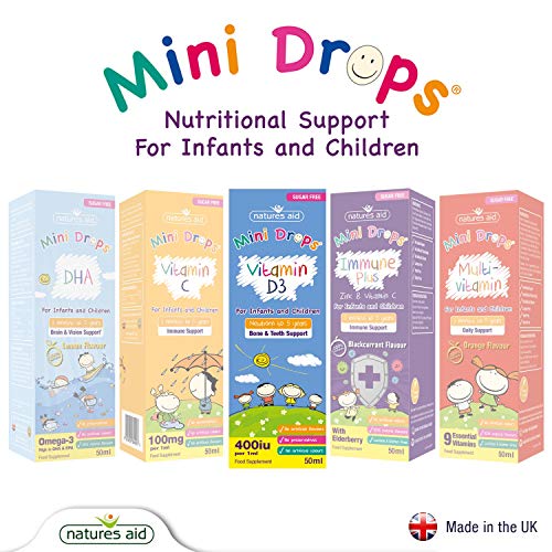 Natures Aid Vitamin D3 Mini Drops for Infants and Children, Sugar Free, 50ml - Maple Wellness Supplements