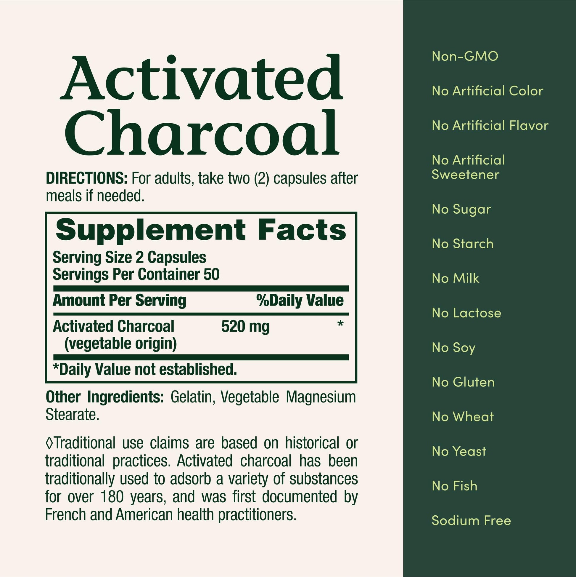Nature's Bounty Activated Charcoal 260 mg, 100 Capsules, Dietary Supplement to Support a Healthy Lifestyle - Maple Wellness Supplements