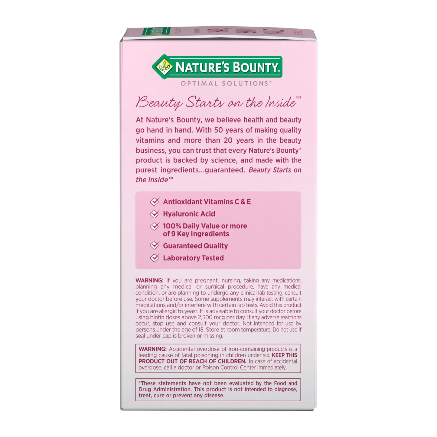 Nature's Bounty Advanced Hair, Skin & Nails, Argan-Infused Vitamin Supplement with Biotin and Hyaluronic Acid, 150 Rapid Release Softgels, 50 Total Servings - Maple Wellness Supplements