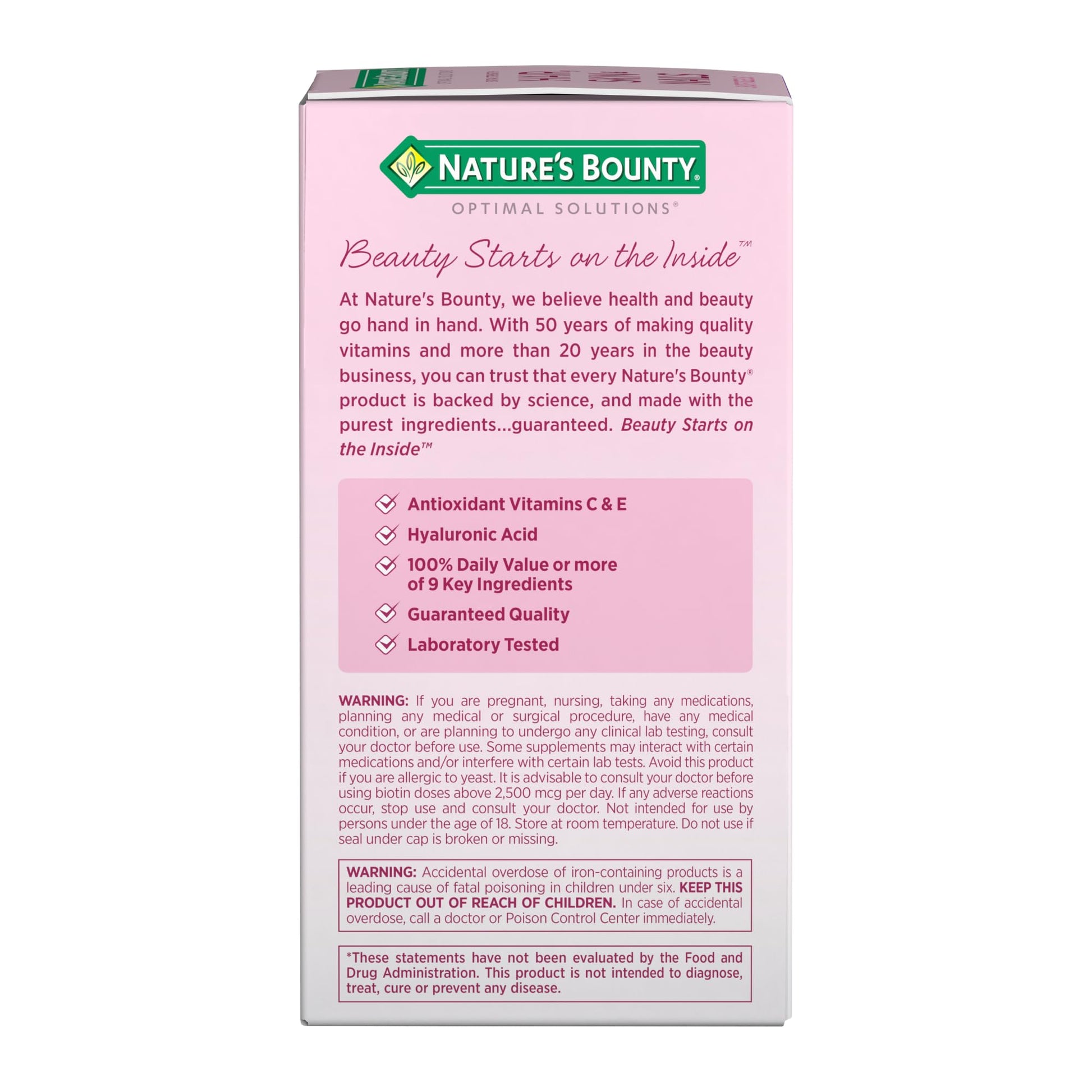 Nature's Bounty Advanced Hair, Skin & Nails, Argan-Infused Vitamin Supplement with Biotin and Hyaluronic Acid, 150 Rapid Release Softgels, 50 Total Servings - Maple Wellness Supplements
