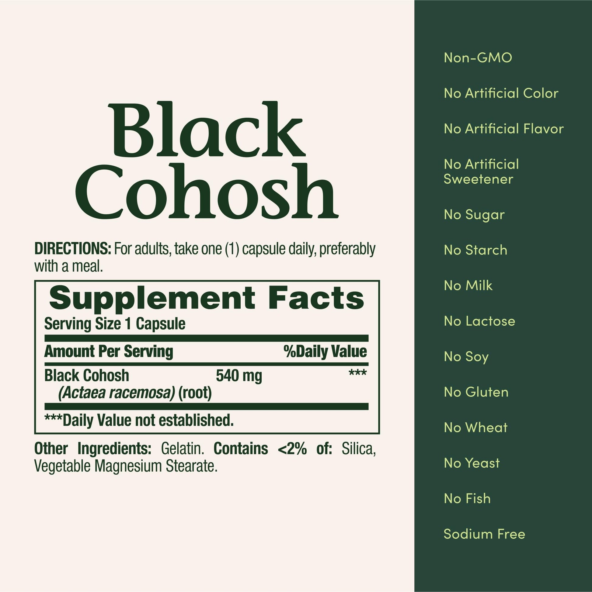 Nature's Bounty Black Cohosh Root Pills and Herbal Health Supplement, Natural Menopausal Support, 540 mg, 100 Capsules - Maple Wellness Supplements
