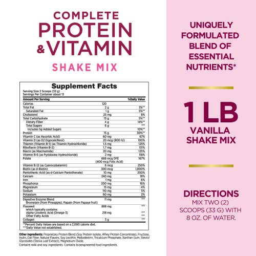 Nature's Bounty Complete Protein & Vitamin Shake Mix with Collagen & Fiber, Contains - Maple Wellness Supplements