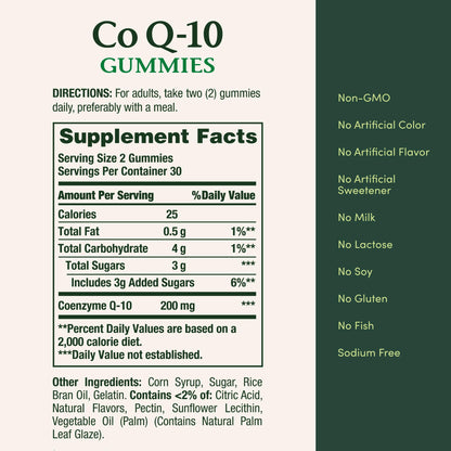Nature's Bounty CoQ10 Gummies, Supports Heart Health, CoQ10 200mg, Peach Mango Flavor, 60 Count - Maple Wellness Supplements
