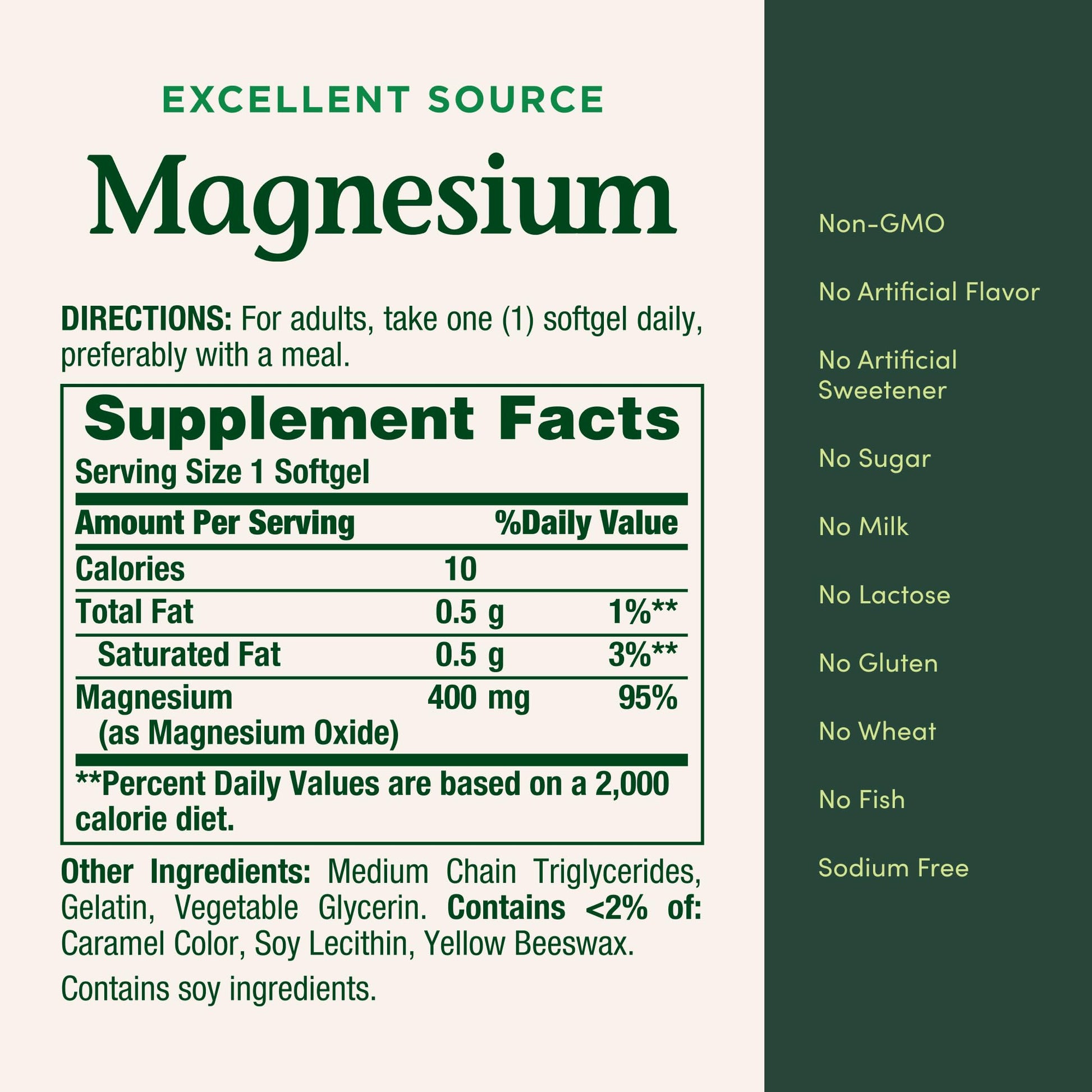 Nature's Bounty Magnesium 400 mg Softgel, Whole Body Support, Magnesium Supplements for Men and Women, Heart, Nerve & Bone Health, 75 Softgels (Pack of 1) - Maple Wellness Supplements