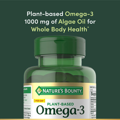 Nature's Bounty Omega 3, Plant-Based Omega 3 Fatty Acid Supplement, 520mg, Supports Whole Body Health Including Heart, Skin, Joint - Maple Wellness Supplements