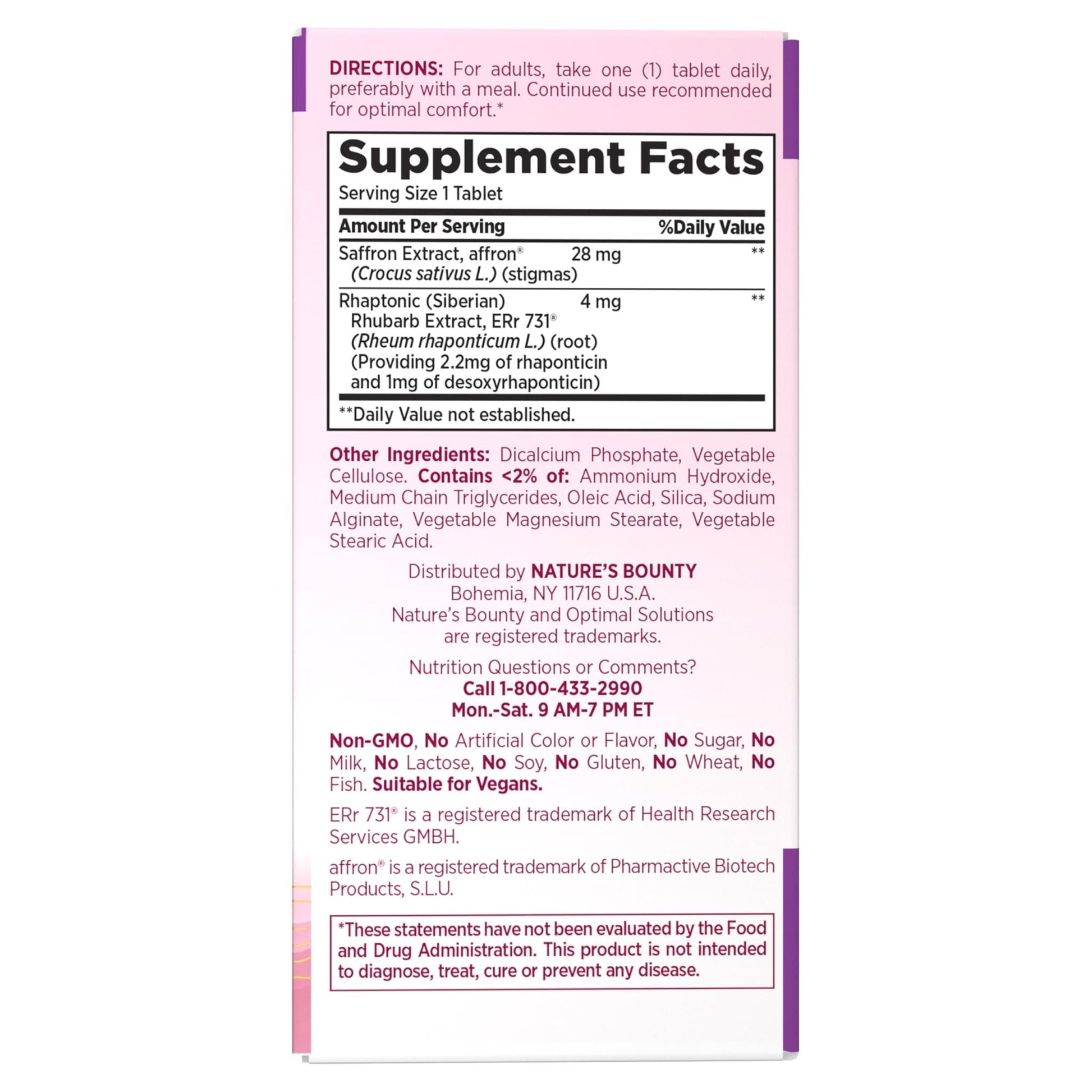 Nature’s Bounty Optimal Solutions Advanced Menopause Relief, Menopause Supplement for Women featuring Siberian Rhubarb, Hotflash Relief, No added Hormones, Drug-Free, 30 Tablets, 30 Total Servings - Maple Wellness Supplements