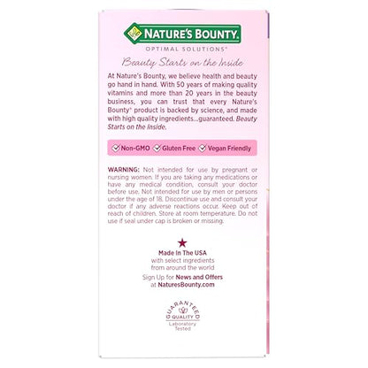 Nature’s Bounty Optimal Solutions Advanced Menopause Relief, Menopause Supplement for Women featuring Siberian Rhubarb, Hotflash Relief, No added Hormones, Drug-Free, 30 Tablets, 30 Total Servings - Maple Wellness Supplements
