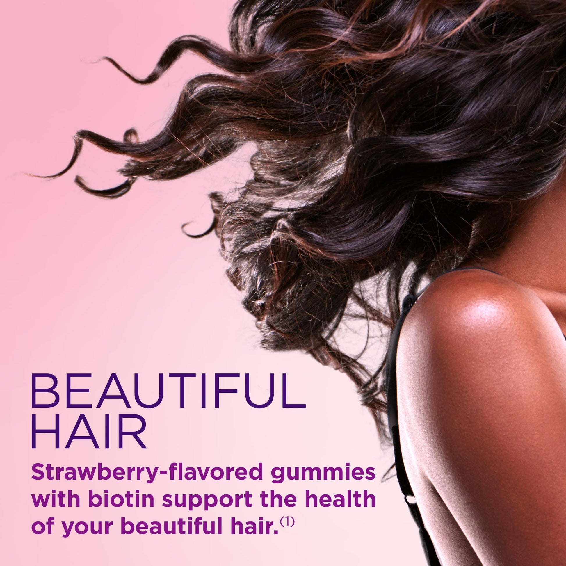 Nature's Bounty Optimal Solutions Hair, Skin and Nails Gummies with Biotin, 2500 mcg, Strawberry Flavored, 200 Count, 100 Total Servings - Maple Wellness Supplements