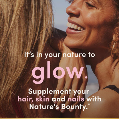 Nature's Bounty Optimal Solutions Hair, Skin & Nails with Biotin and Collagen, Citrus-Flavored Gummies Vitamin Supplement, 2500 mcg, 80 Ct, 40 Total Servings - Maple Wellness Supplements