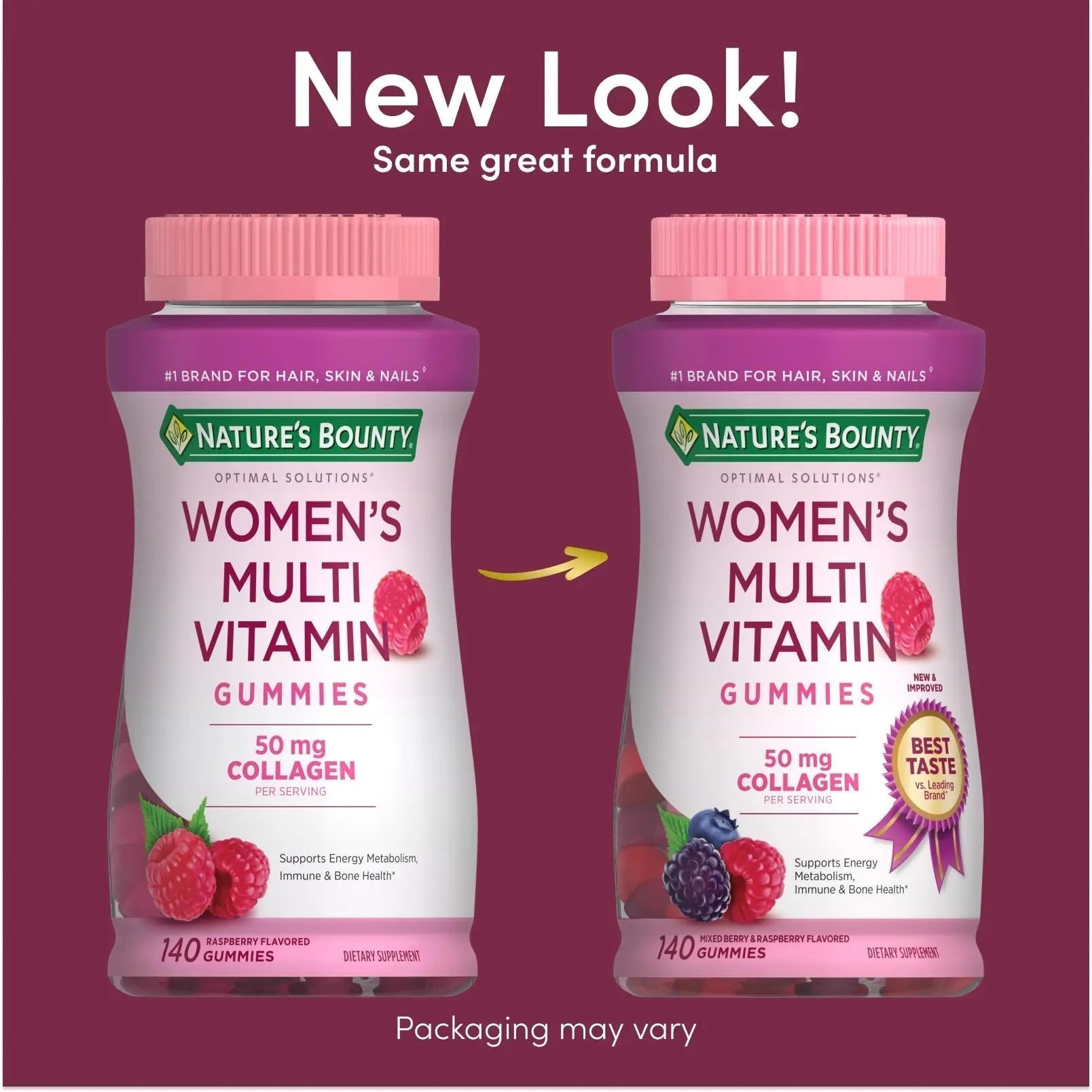 Nature's Bounty Optimal Solutions, Women's Multivitamin Gummies for Immune Support, Cellular Energy Support, Bone Health - Maple Wellness Supplements