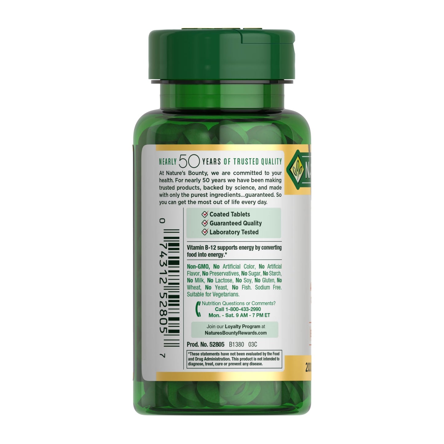Nature's Bounty Vitamin B12 1000 mcg Supplements, Supports Energy Metabolism, 200 Ct - Maple Wellness Supplements