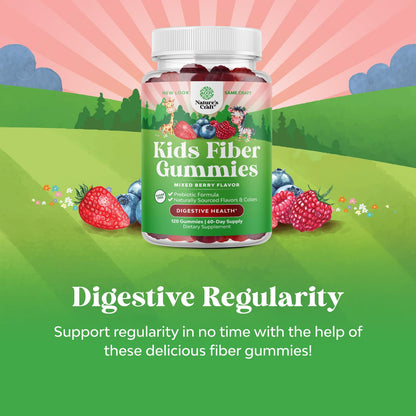 Natures Craft High Prebiotic Fiber Gummies for Kids - Dietary Fiber Supplements for Digestion & Constipation - Chicory Root Kids Immune Gummies - Non-GMO - Maple Wellness Supplements