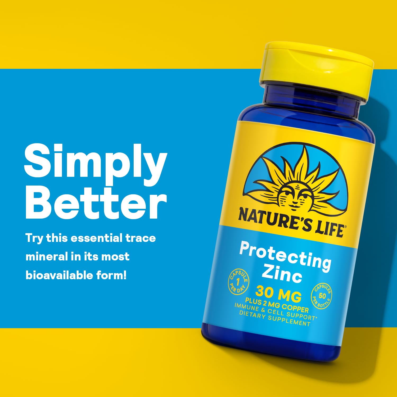 Nature's Life Zinc Picolinate 30mg Plus 2mg of Copper - Chelated Zinc Supplement for Immune, Cardiovascular, Skin, Cellular Function, and Muscle Support - 60-Day Guarantee - 50 Servings, 50 Capsules - Maple Wellness Supplements