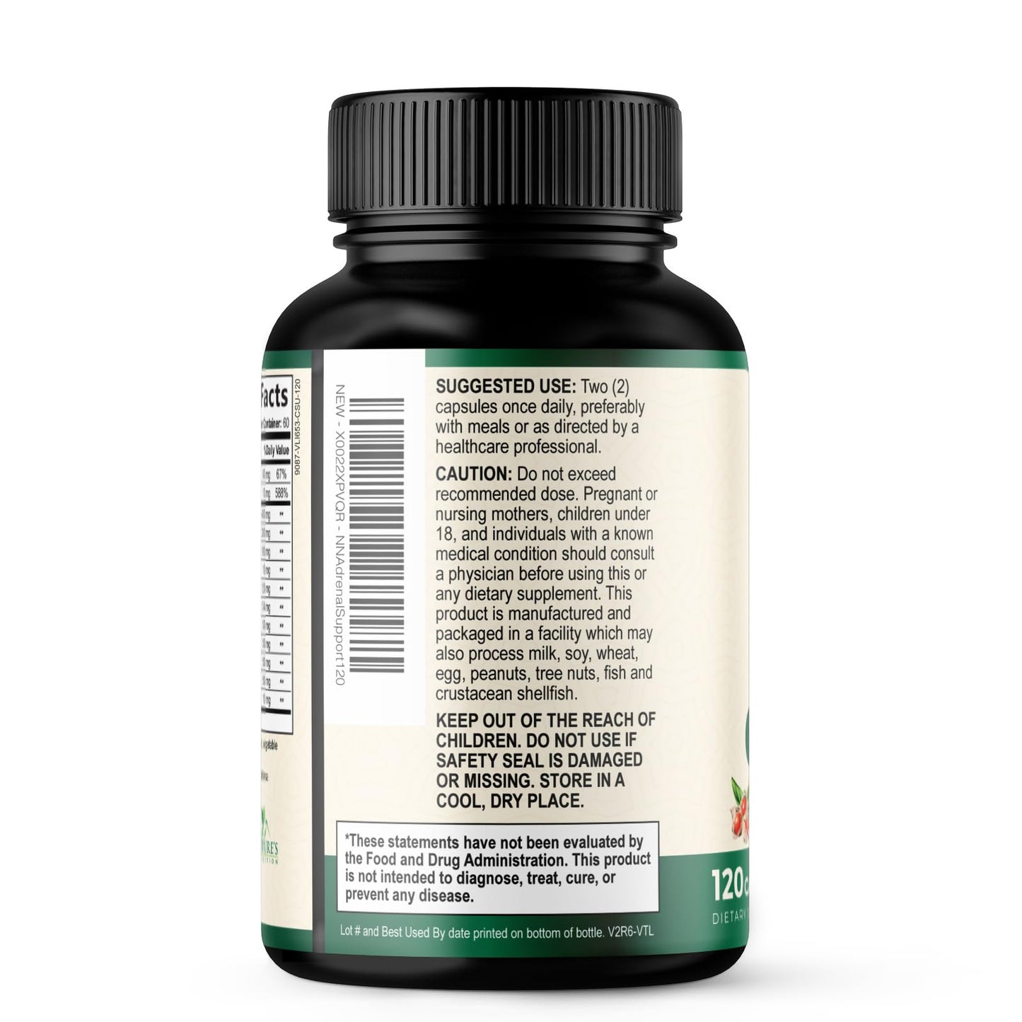 Nature's Nutrition Adrenal Support Supplements Cortex Complex, Best Energy Supplement, Supports Health & Energy Levels, Daily Ashwagandha for Women & Men, Supports Immune System, 120 Capsules - Maple Wellness Supplements