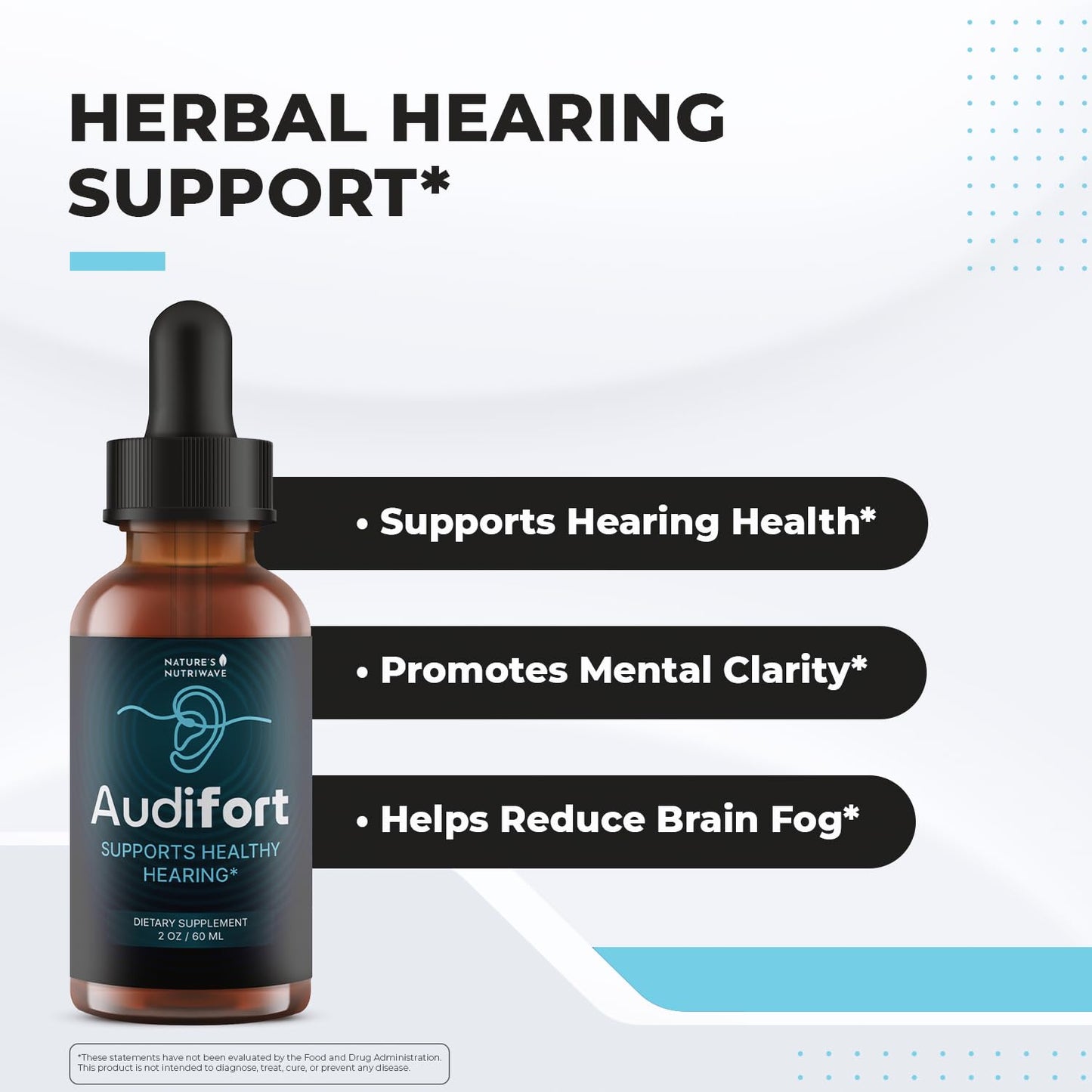 Nature’s NutriWave Audifort Drops – Herbal Liquid Supplement with Grape Seed & Panax Ginseng – Non-GMO, Easy-to-Take, Made in the USA – 60 Servings, 1 Month Supply - Maple Wellness Supplements