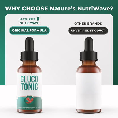 Nature’s NutriWave GlucoTonic – Liquid Formula with Chromium & Herbal Extracts – Natural Flavor – Non-GMO – 60ml, 2FL OZ, 60 Servings, 1 Month Supply - Maple Wellness Supplements