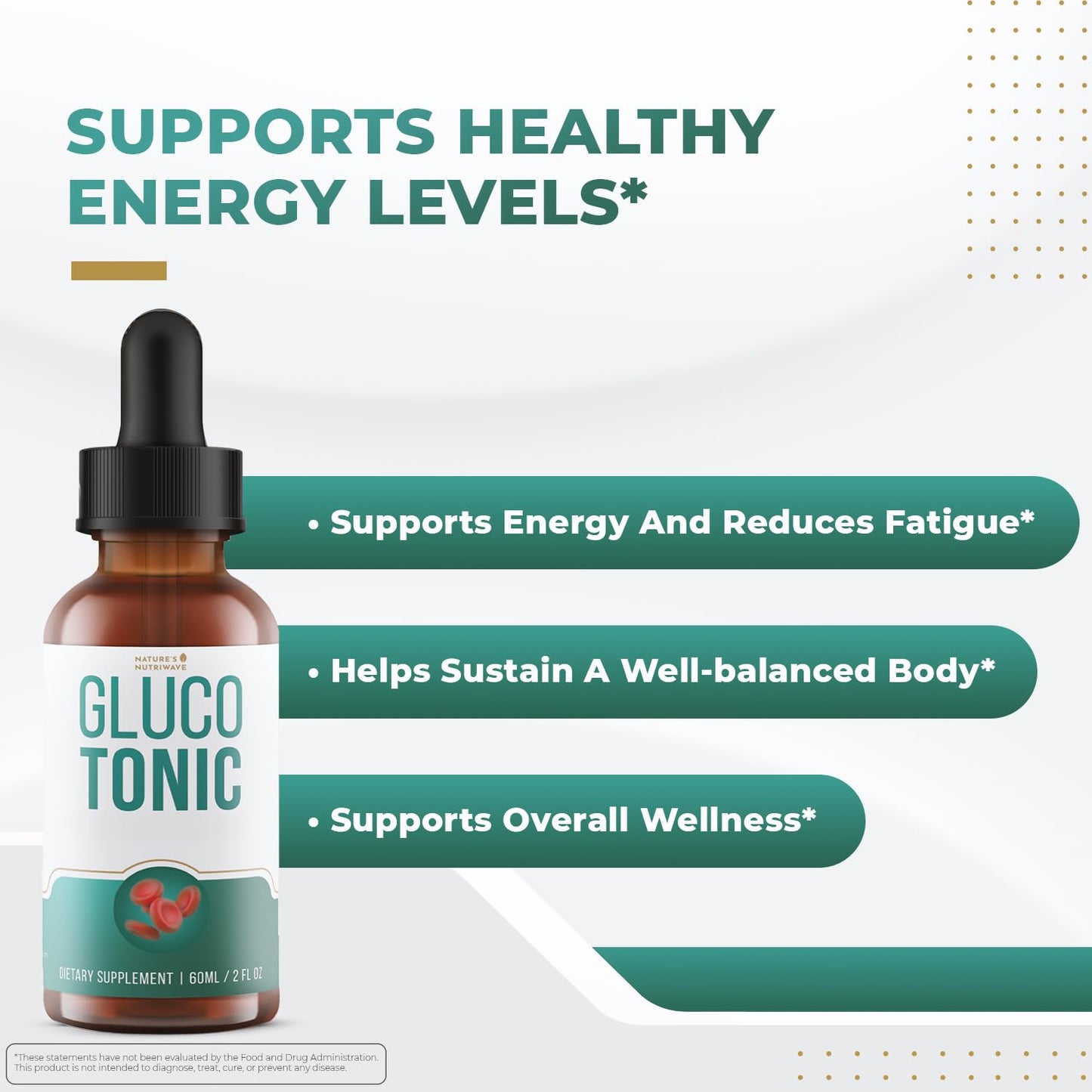 Nature’s NutriWave GlucoTonic – Liquid Formula with Chromium & Herbal Extracts – Natural Flavor – Non-GMO – 60ml, 2FL OZ, 60 Servings, 1 Month Supply - Maple Wellness Supplements