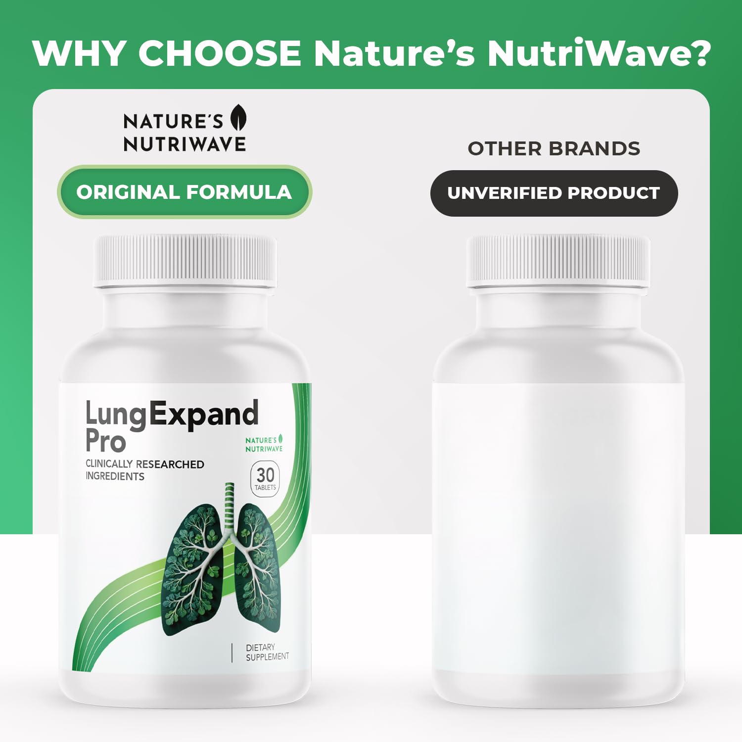 Nature’s NutriWave LungExpand Pro – Natural Daily Wellness for Overall Support – Made in USA, Non-GMO – Easy to Take – GMP Certified – 30 Tablets, 1 Month Supply - Maple Wellness Supplements