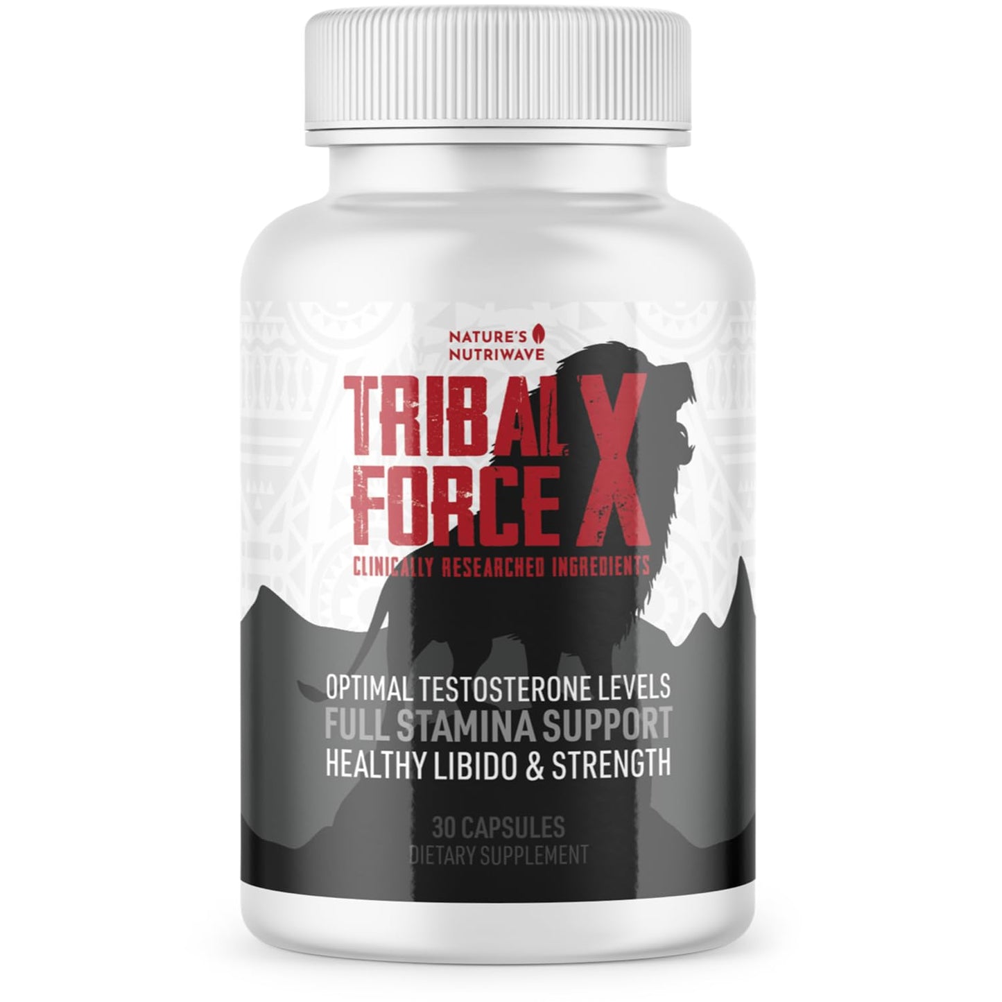 Nature’s NutriWave TribalForce X – Daily Botanical Supplement with Ginkgo Biloba, Bacopa, & Amino Acids – Non-GMO, Natural & Stimulant-Free Formula, Made in USA – 30 Capsules, 1 Month Supply - Maple Wellness Supplements