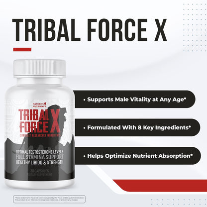 Nature’s NutriWave TribalForce X – Daily Botanical Supplement with Ginkgo Biloba, Bacopa, & Amino Acids – Non-GMO, Natural & Stimulant-Free Formula, Made in USA – 30 Capsules, 1 Month Supply - Maple Wellness Supplements