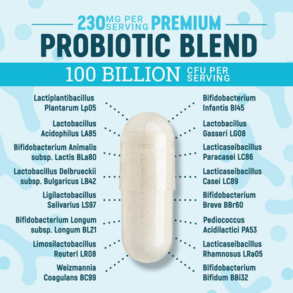 Nature's Physician Probiotics - 100 Billion CFU Per Capsule - 16 Strains + Prebiotics - Best Probiotic Supplement for Women & Men - Supports Immune, - Maple Wellness Supplements