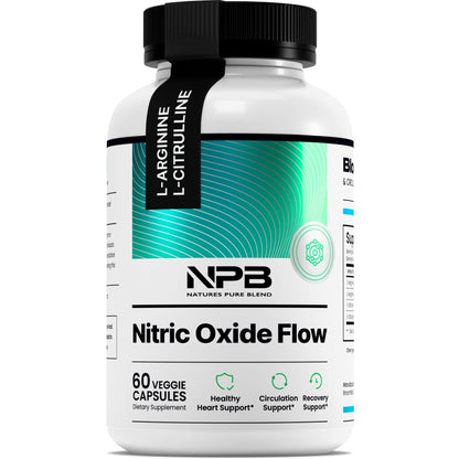 Nature's Pure Blend Nitric Oxide Supplements for Men – L-Arginine L-Citrulline – Heart Support & Flow Circulation Booster – 1500MG L Arginine and L Citrulline, Preworkout, Bodybuilding - Maple Wellness Supplements