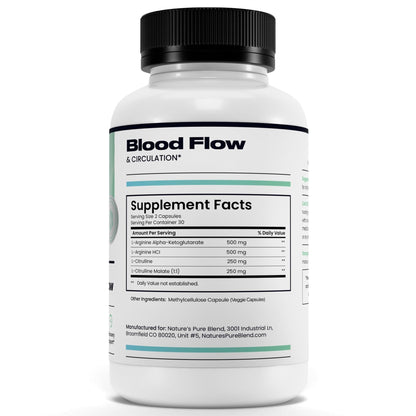 Nature's Pure Blend Nitric Oxide Supplements for Men – L-Arginine L-Citrulline – Heart Support & Flow Circulation Booster – 1500MG L Arginine and L Citrulline, Preworkout, Bodybuilding - Maple Wellness Supplements