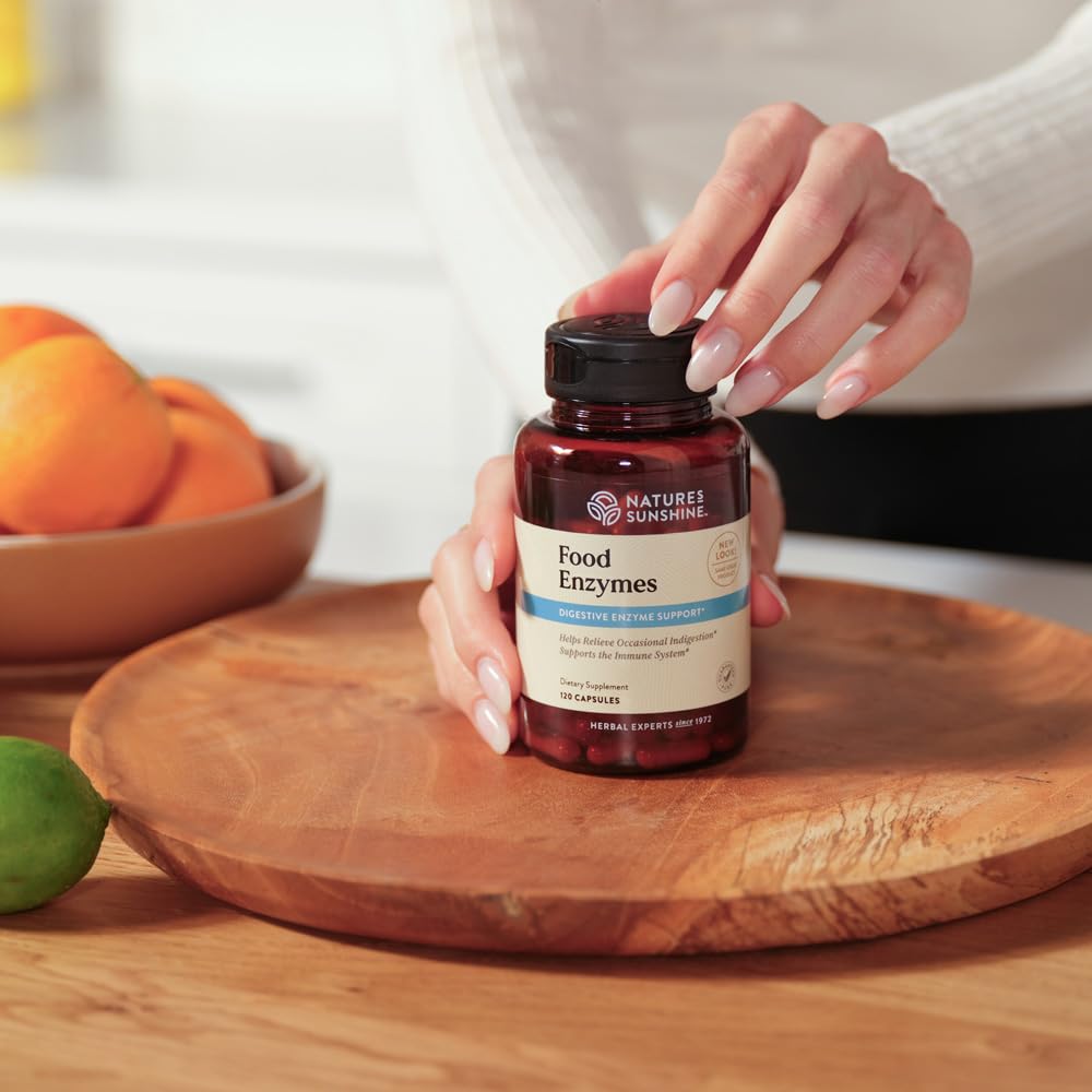 Nature's Sunshine Food Enzymes - Digestive Support with Prebiotics and Probiotics for Gut Health - Digestive Enzyme Supplement for Digestive Health - Maple Wellness Supplements