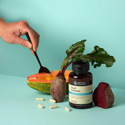 Nature's Sunshine Food Enzymes - Digestive Support with Prebiotics and Probiotics for Gut Health - Digestive Enzyme Supplement for Digestive Health - Maple Wellness Supplements