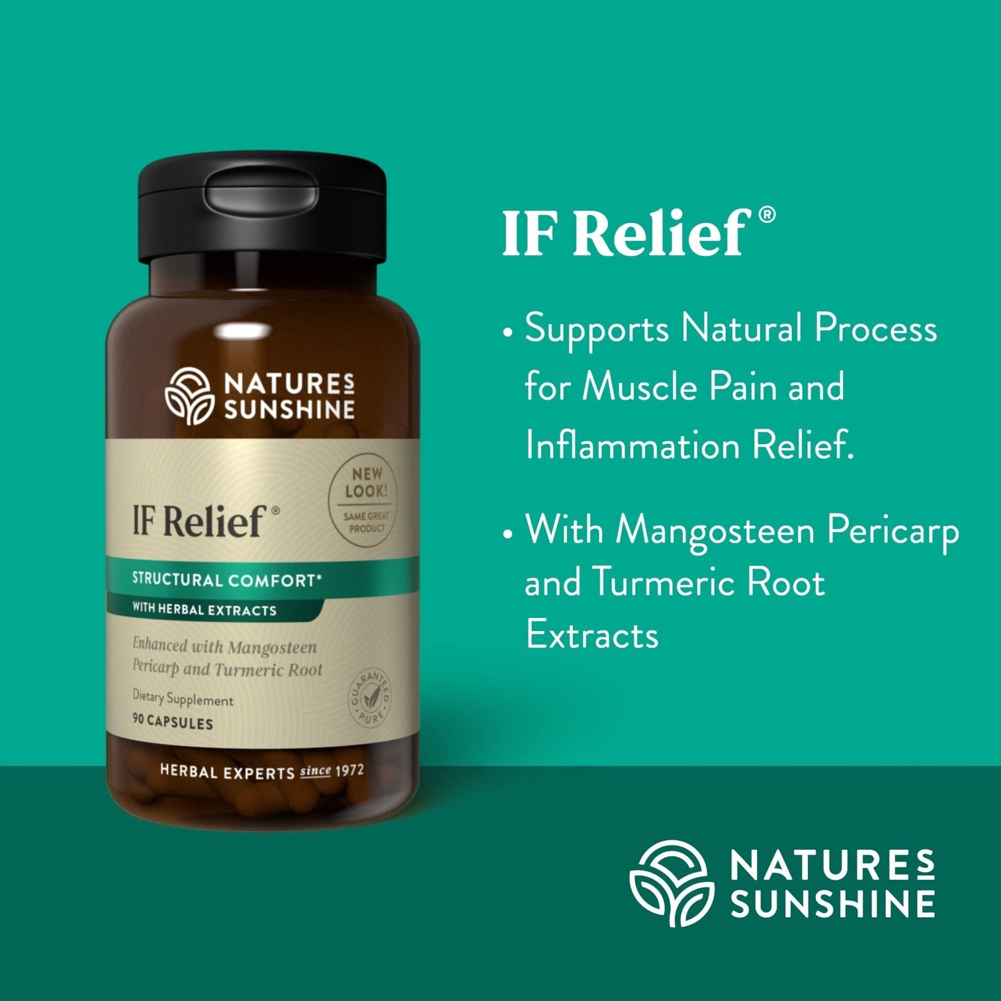 Nature's Sunshine IF Relief, 90 Capsules | Powerful Combination of Herbs That May Support The Body's Natural Process for Dealing with Muscle Pain Following Exercise - Maple Wellness Supplements