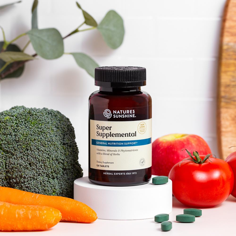 Nature's Sunshine Super Supplemental: Complete Multivitamin with Minerals, Antioxidants & More for Nutritional Gaps, Overall Health, Immune & Energy Support. 120 Tabs - Maple Wellness Supplements