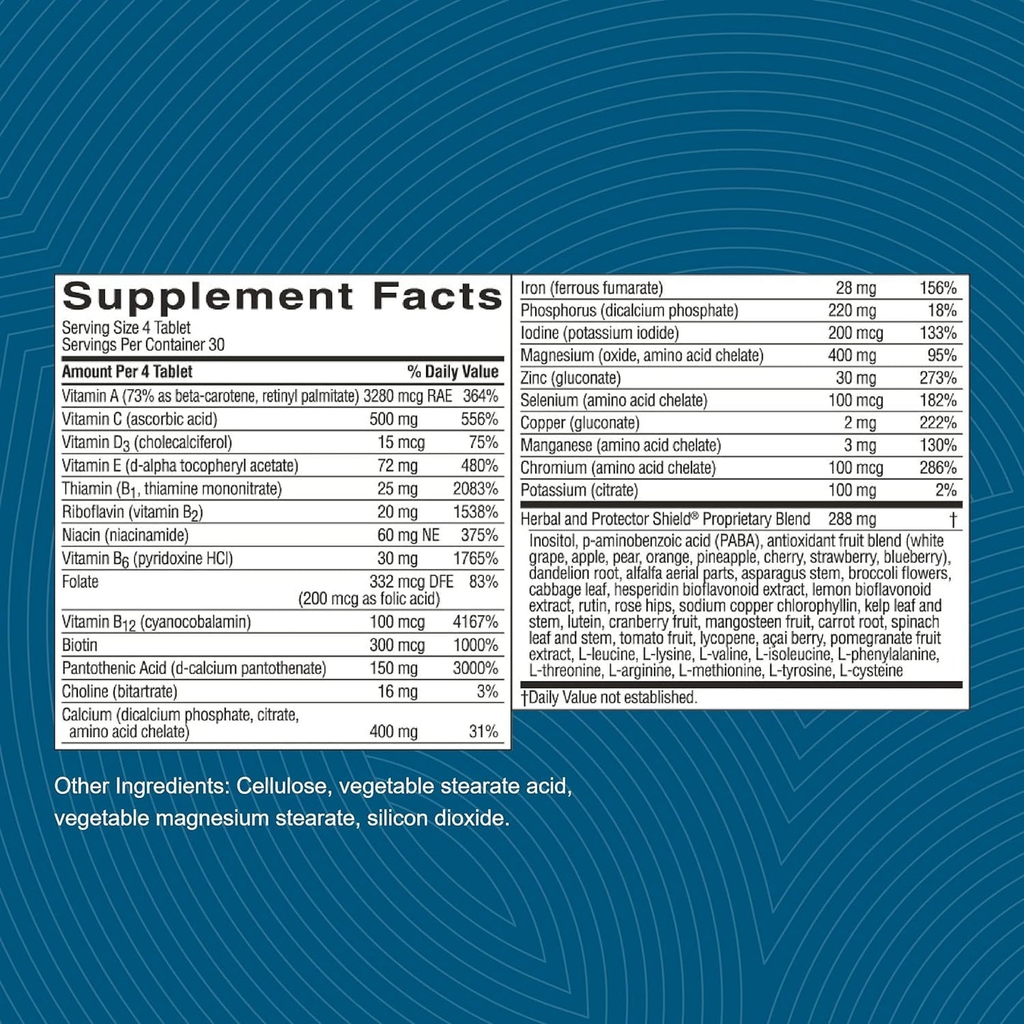 Nature's Sunshine Super Supplemental: Complete Multivitamin with Minerals, Antioxidants & More for Nutritional Gaps, Overall Health, Immune & Energy Support. 120 Tabs - Maple Wellness Supplements