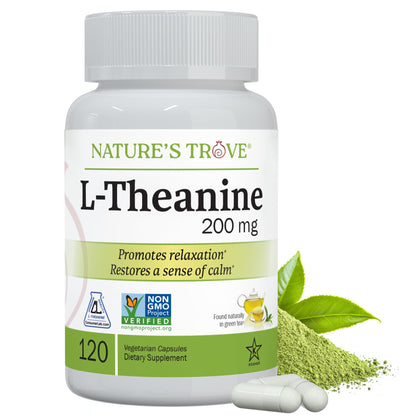 Nature's Trove L-Theanine 200mg 120 Vegetarian Capsules - Maple Wellness Supplements