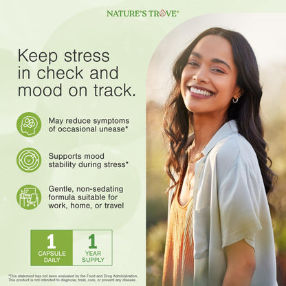 Nature's Trove L-Theanine 200mg Super Value Size - 365 Vegetarian Capsules - Maple Wellness Supplements