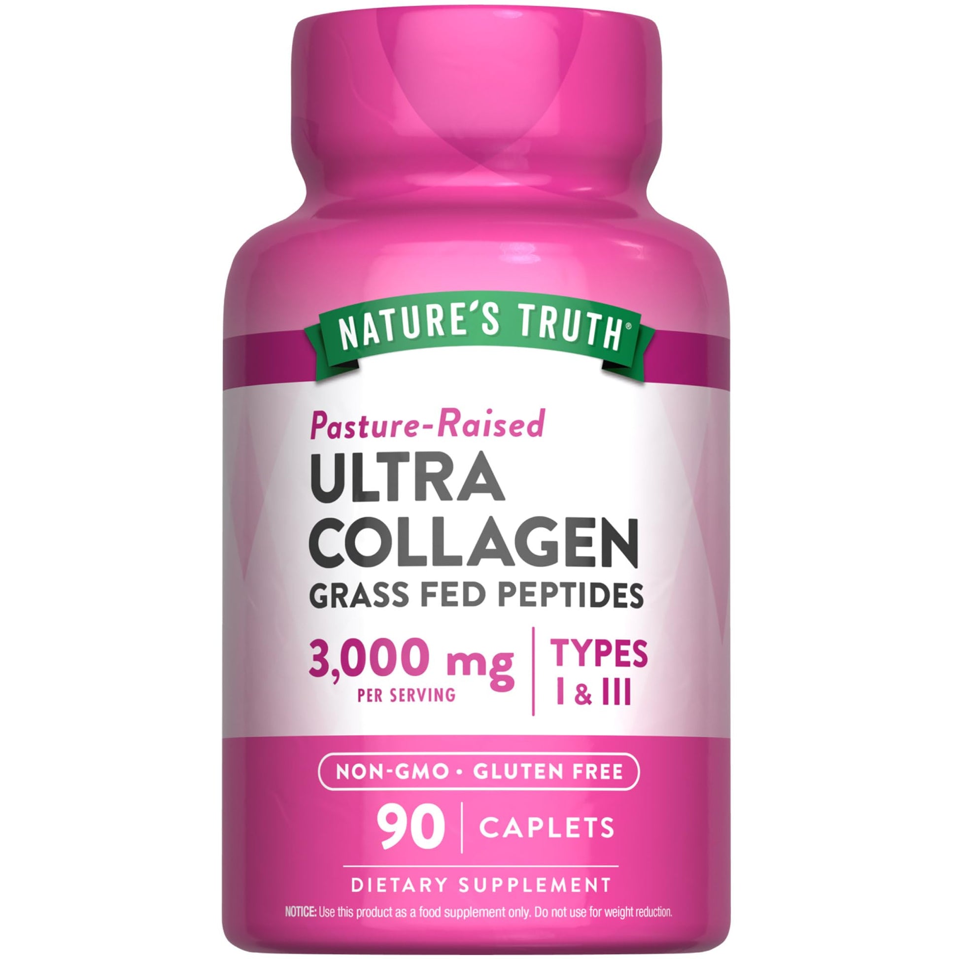 Nature's Truth Collagen Peptides | 90 Caplets | Type 1 and 3 with Vitamin C | Grass Fed, Non-GMO & Gluten Free Supplement - Maple Wellness Supplements