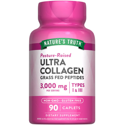 Nature's Truth Collagen Peptides | 90 Caplets | Type 1 and 3 with Vitamin C | Grass Fed, Non-GMO & Gluten Free Supplement - Maple Wellness Supplements