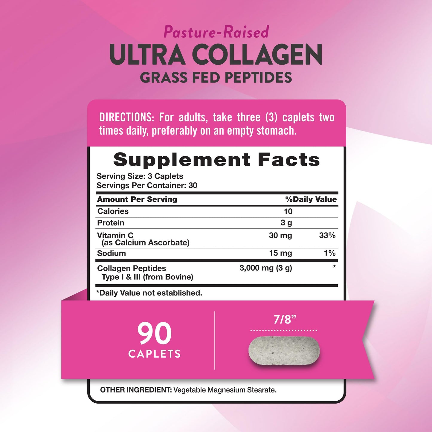 Nature's Truth Collagen Peptides | 90 Caplets | Type 1 and 3 with Vitamin C | Grass Fed, Non-GMO & Gluten Free Supplement - Maple Wellness Supplements