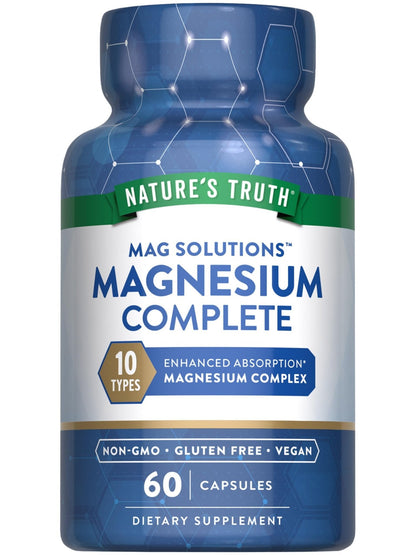 Nature's Truth Magnesium Complex Supplement 10 Forms | 300mg | 60 Capsules | Glycinate, Citrate, Plus More | Vegan, Non-GMO & Gluten Free - Maple Wellness Supplements