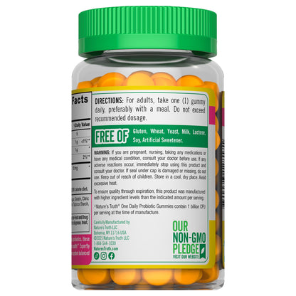 Nature's Truth Probiotic Gummies | 1 Billion CFU | 90 Count | Raspberry Lemon Flavor | Non-GMO & Gluten Free Supplement - Maple Wellness Supplements